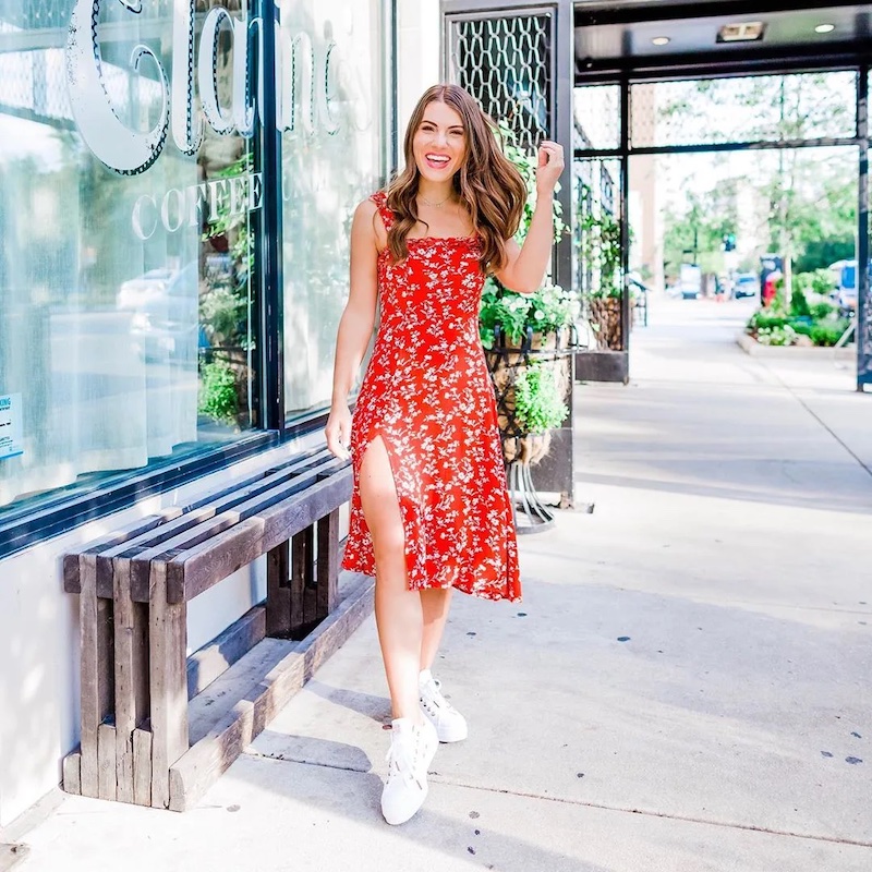 Dress with sneakers outfit